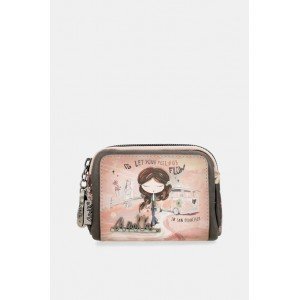 Monedero pequeño Peace & Love rosa Anekke 38829-018