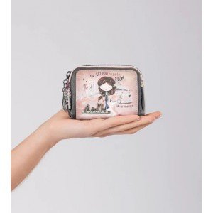 Monedero pequeño Peace & Love rosa Anekke 38829-018